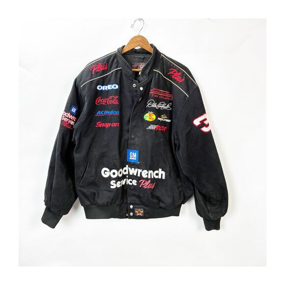 Vintage Dale Earnhardt Goodwrench Service Plus Black NASCAR Jacket Men’s Large - Picture 1 of 13